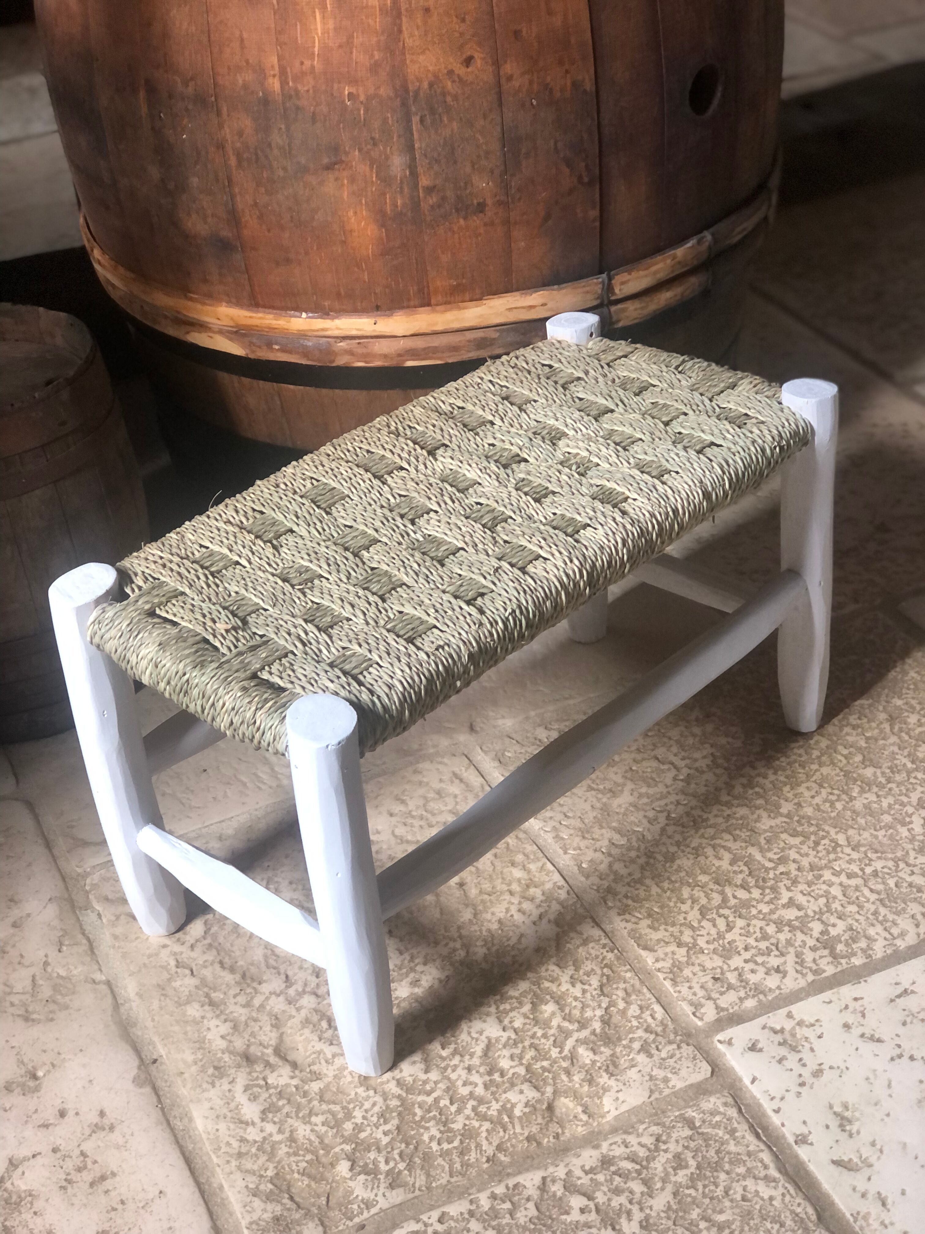 Moroccan children's bench wood and rope