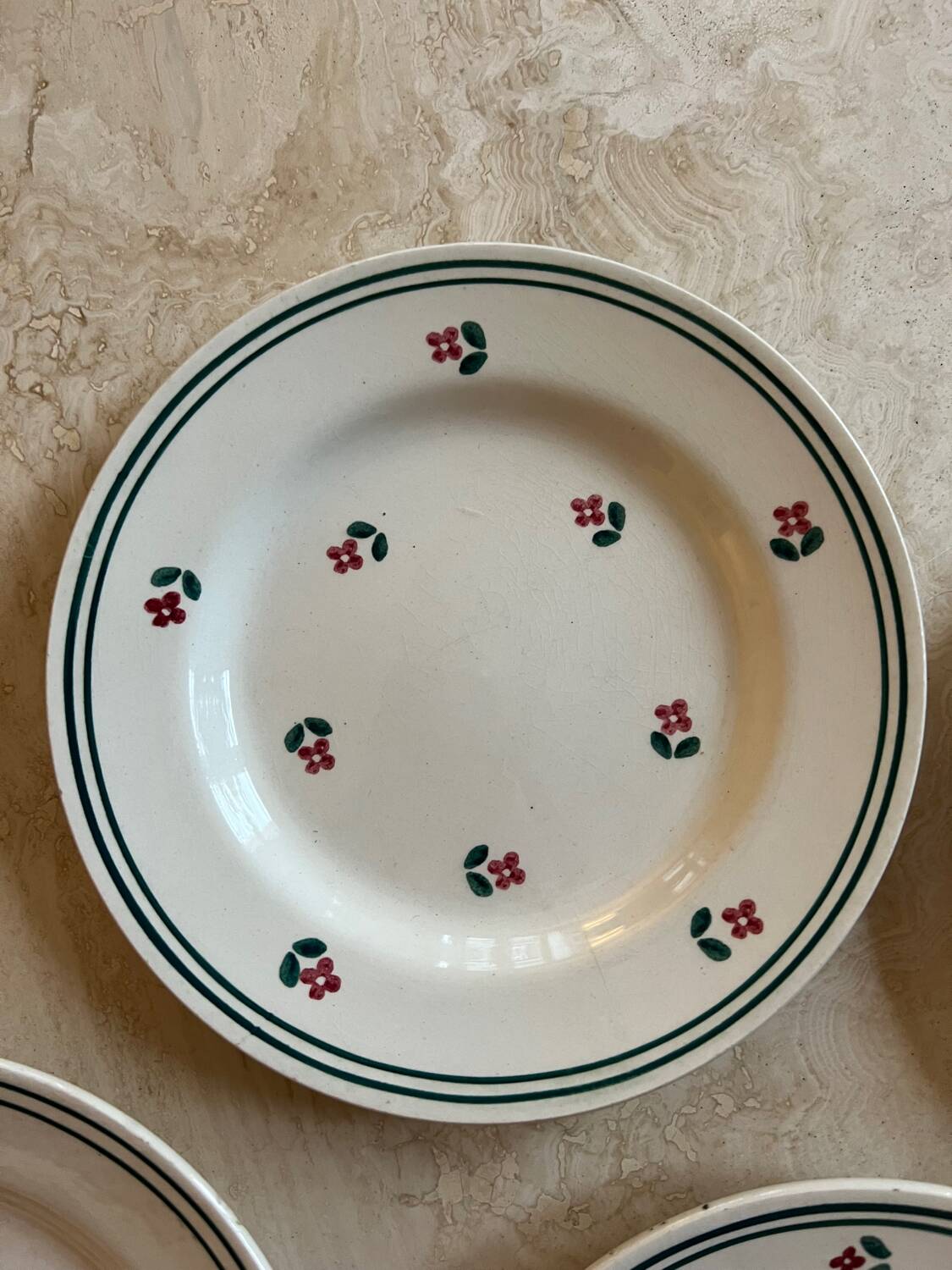 Vintage Gien earthenware dessert plates (4)