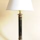 Vintage Lamp - Metal, Marble and Brass Column - Empire Style - Black and Gold