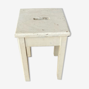 Tabouret blanc ancien