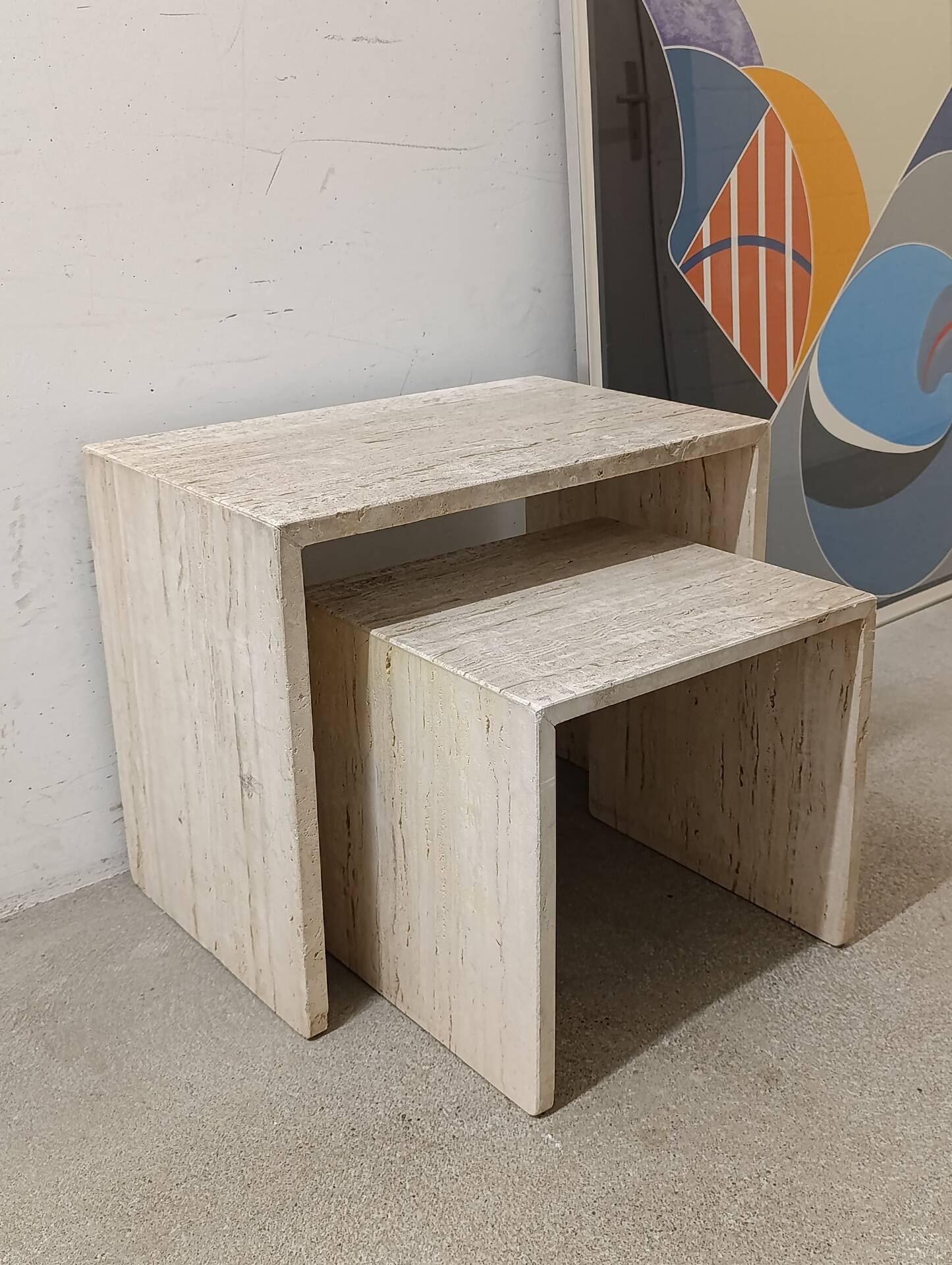 Nested tables in travertine
