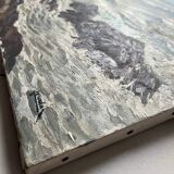 Tableau HST "Marine - rough sea" signed Jacques Jourdan