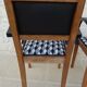 2 bridge armchairs in solid wood with totally restyled fabrics