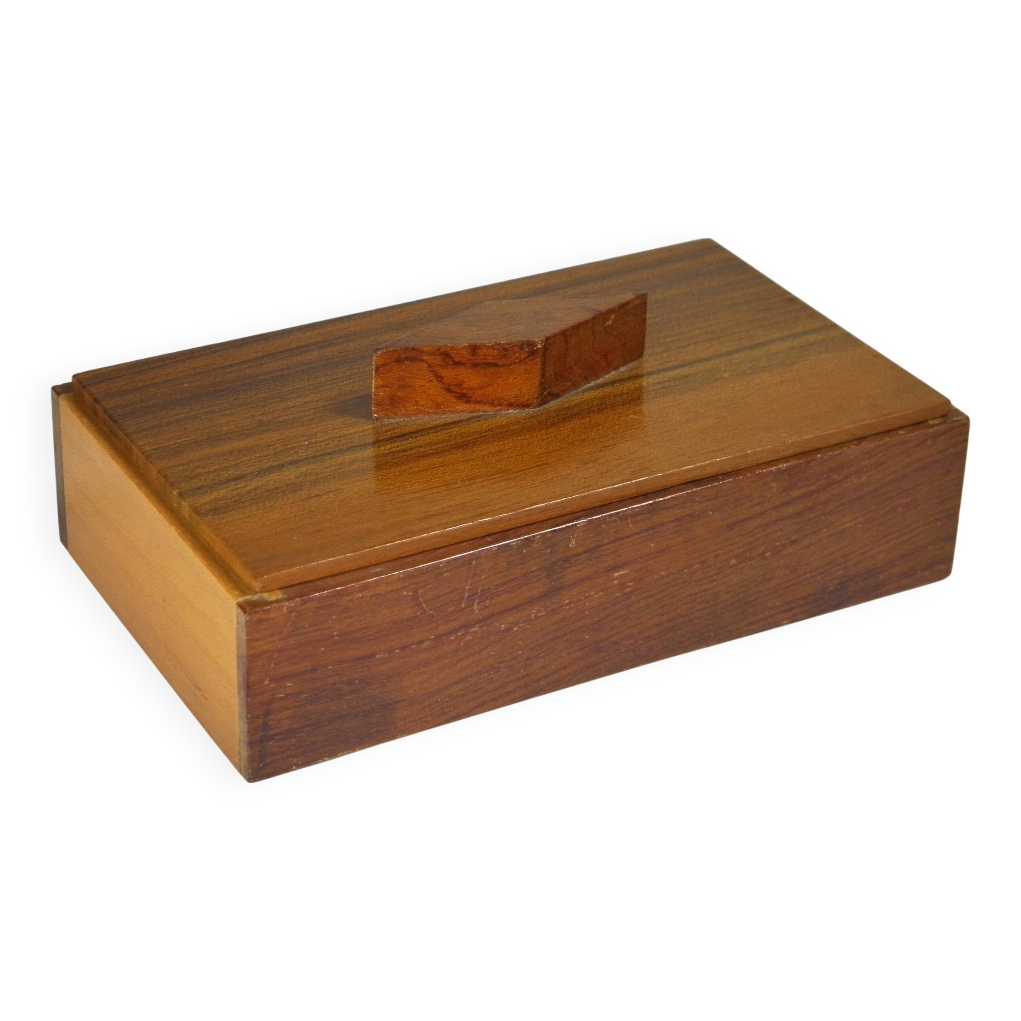 Art Deco Mahogany Cigar Box 15 x 9 cm