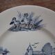 Assiette en terre de fer Rustic bleue et blanche