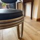 Metal and leather armchairs