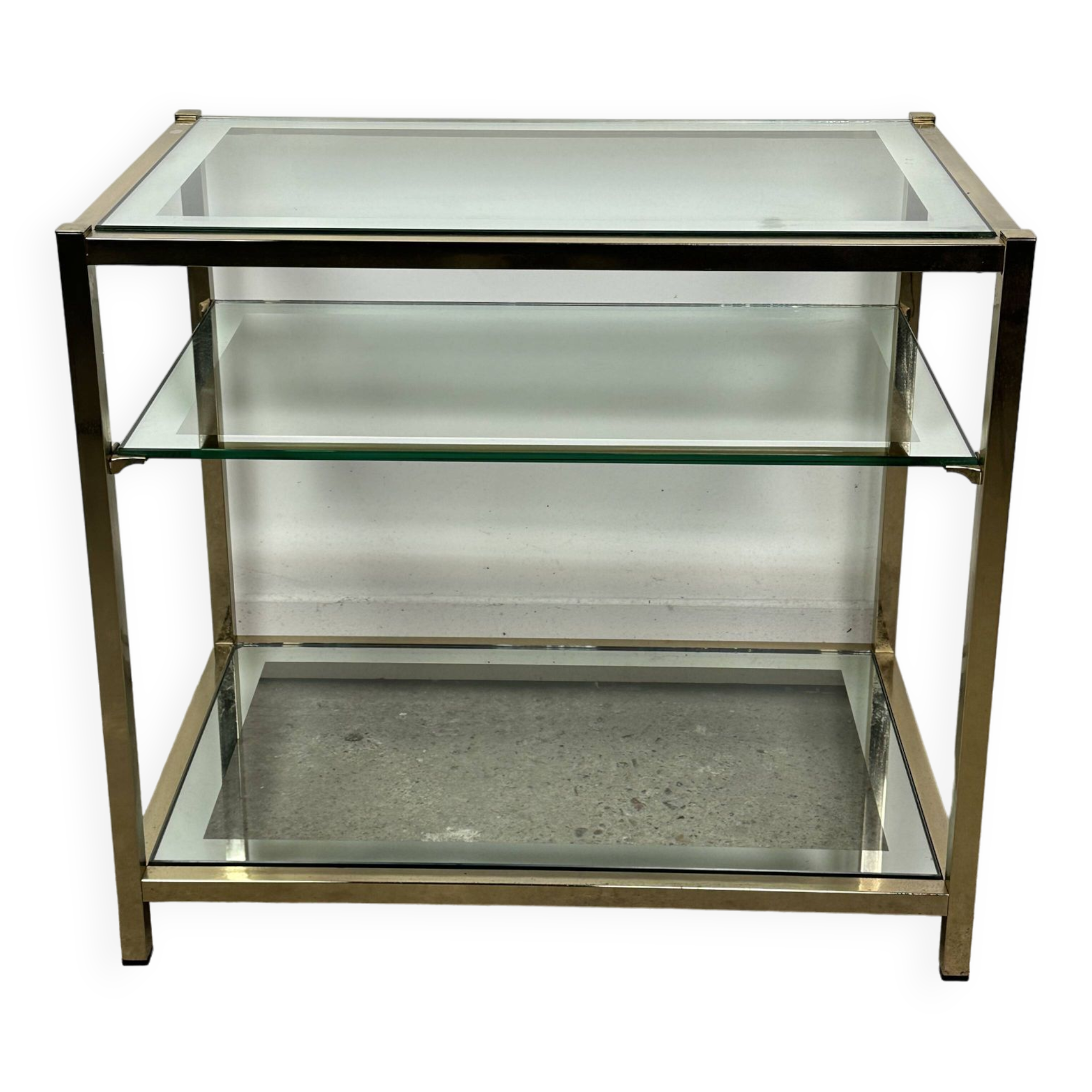 Vintage golden brass side table 1970