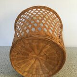 Vintage wicker waste paper basket