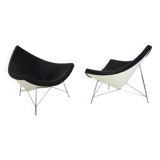 Set of Two Leather Original George Nelson Coconut Chairs, Vitra