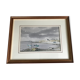 Aquarelle marine signée trannod encadrement bois
