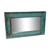 Miroir bois vieux teck patine bleue 57x3x34cm 1