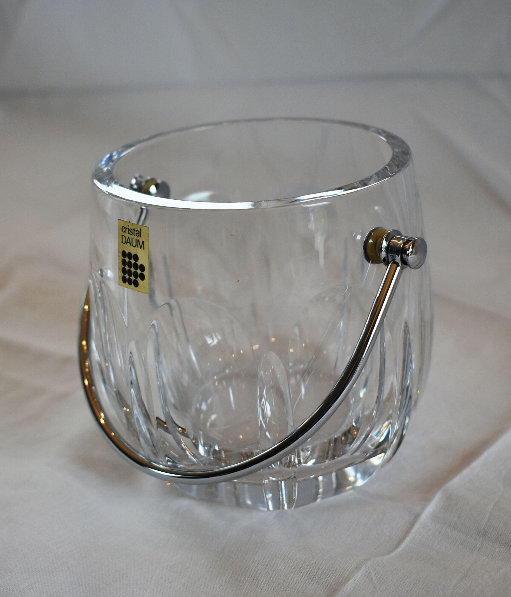 Seau à glace vintage daum cristal clair ciselé