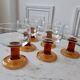 Set of 6 wine glasses / amber water 70s