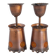 Pair of vintage 1970s brutalist suspensions in copper & orange plastic