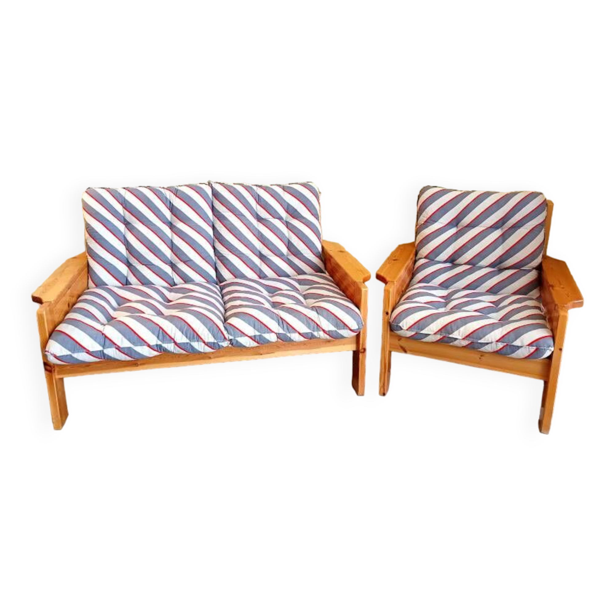 Vintage Scandinavian living room in solid pine