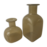 Pair of bottle vases blown glass Bendor 60s