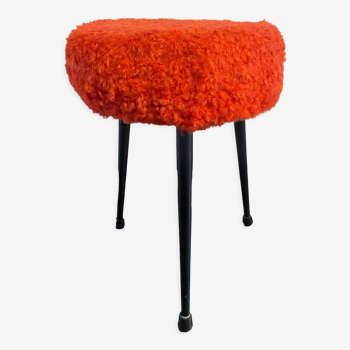 3-foot stool in red fur