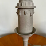 Gray patina pewter candle holder lamp base
