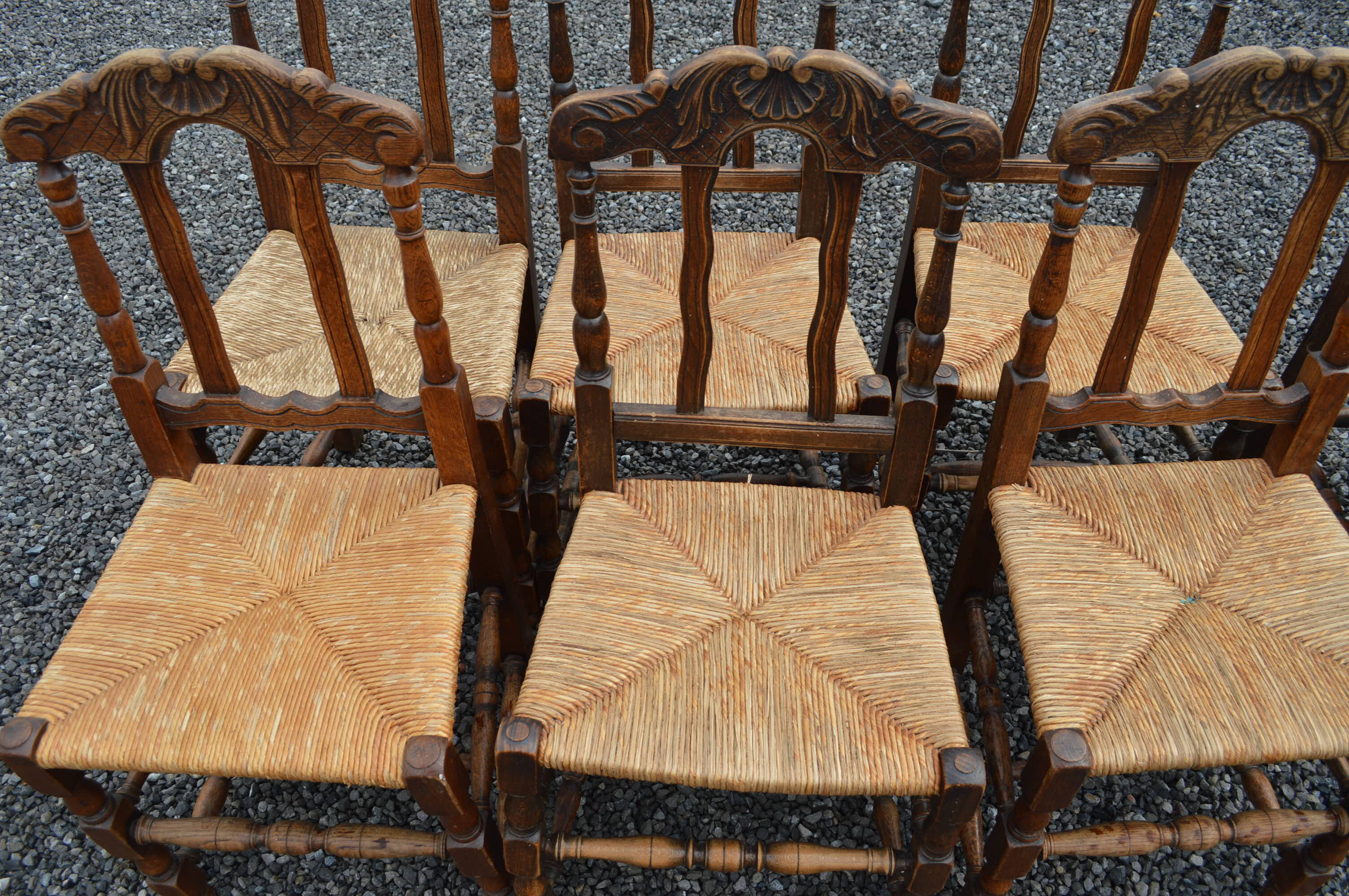 7 rustic chairs mulched oak suite