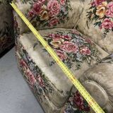 Pair of English vintage flower club armchairs