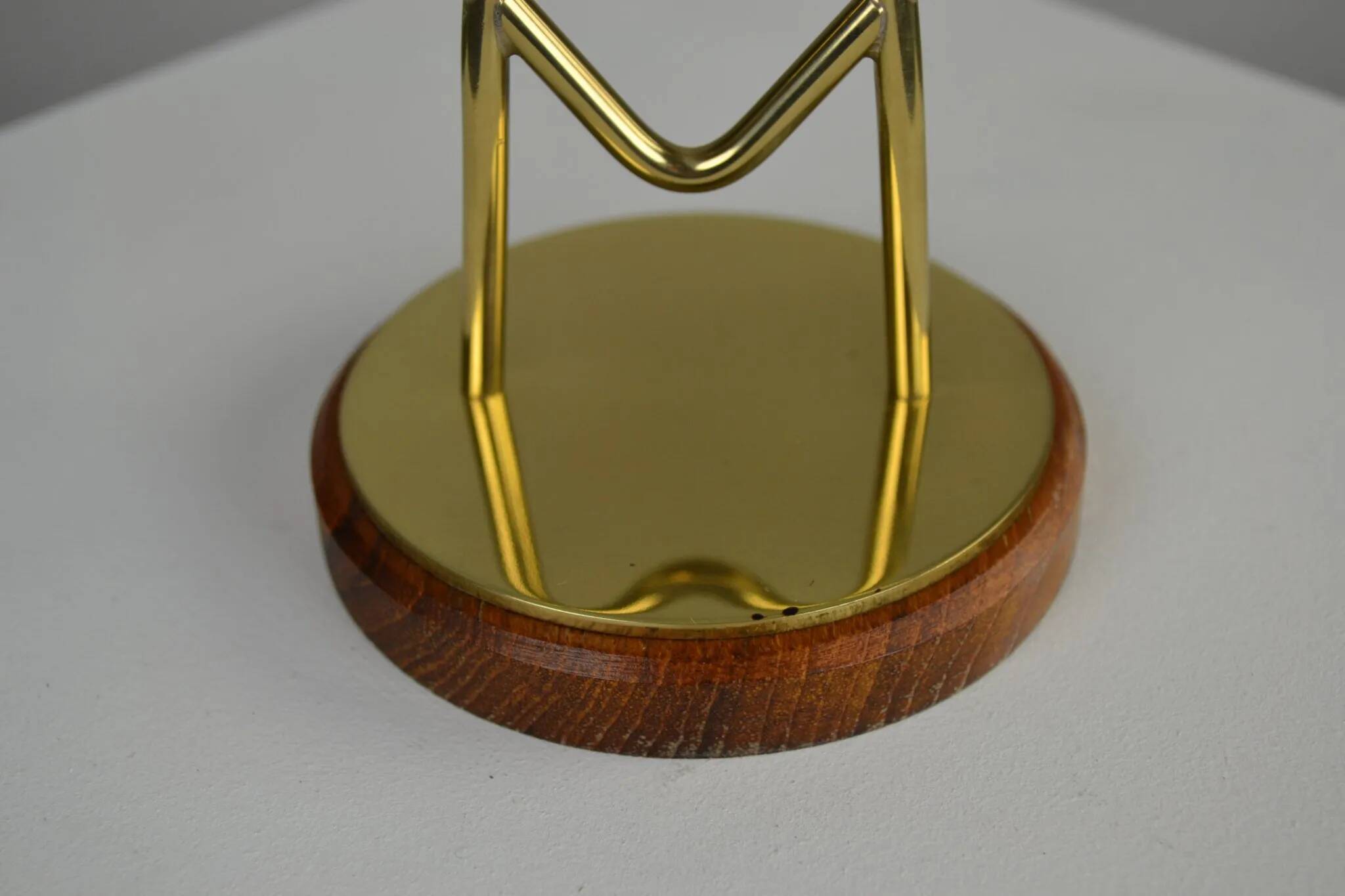 Brass and Teak Candelabra by Gunnar Ander for Ystad-Metall, Sweden, 1950s