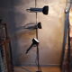 Floor lamp black and chrome 1970