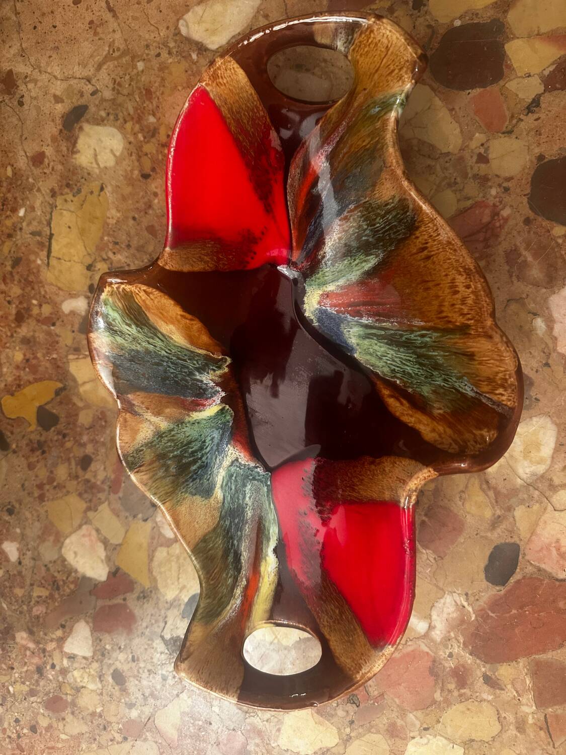 Vintage ceramic bowl / pocket bowl attributed to Vallauris.