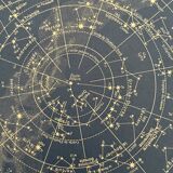 Lithographie ancienne carte du ciel nocturne de 1951 (grand format)