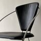 Cantilever wire chair in metal and black leather - Linda de Arrben, Italy 80