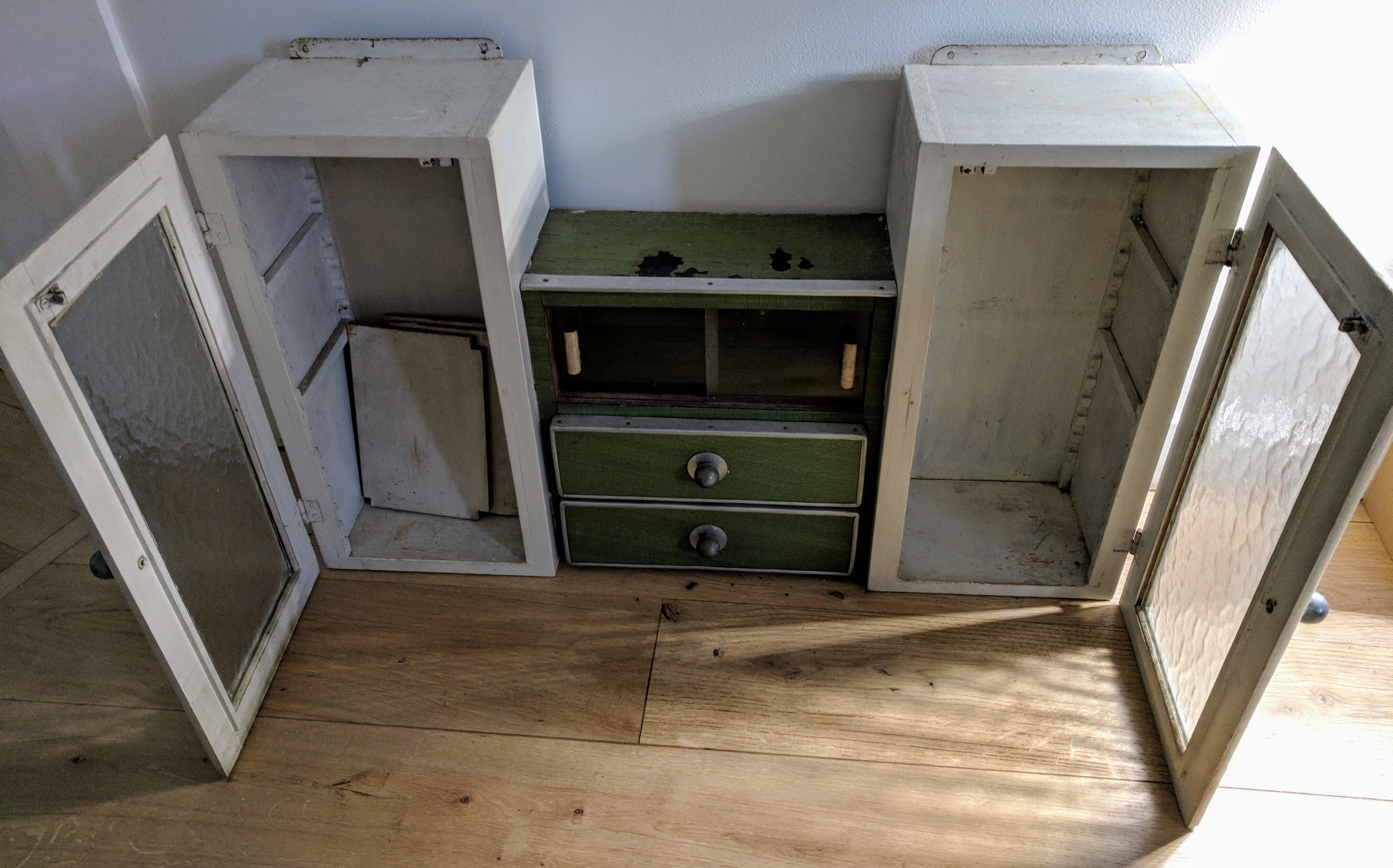 Vintage 50s in wood and steel Cabinet