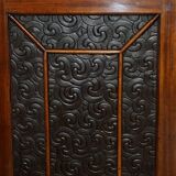 Victorian library mahogany frame embossed leather