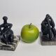 Paire de sculptures Hamangia, les Penseurs de Cernavoda, 12 cm
