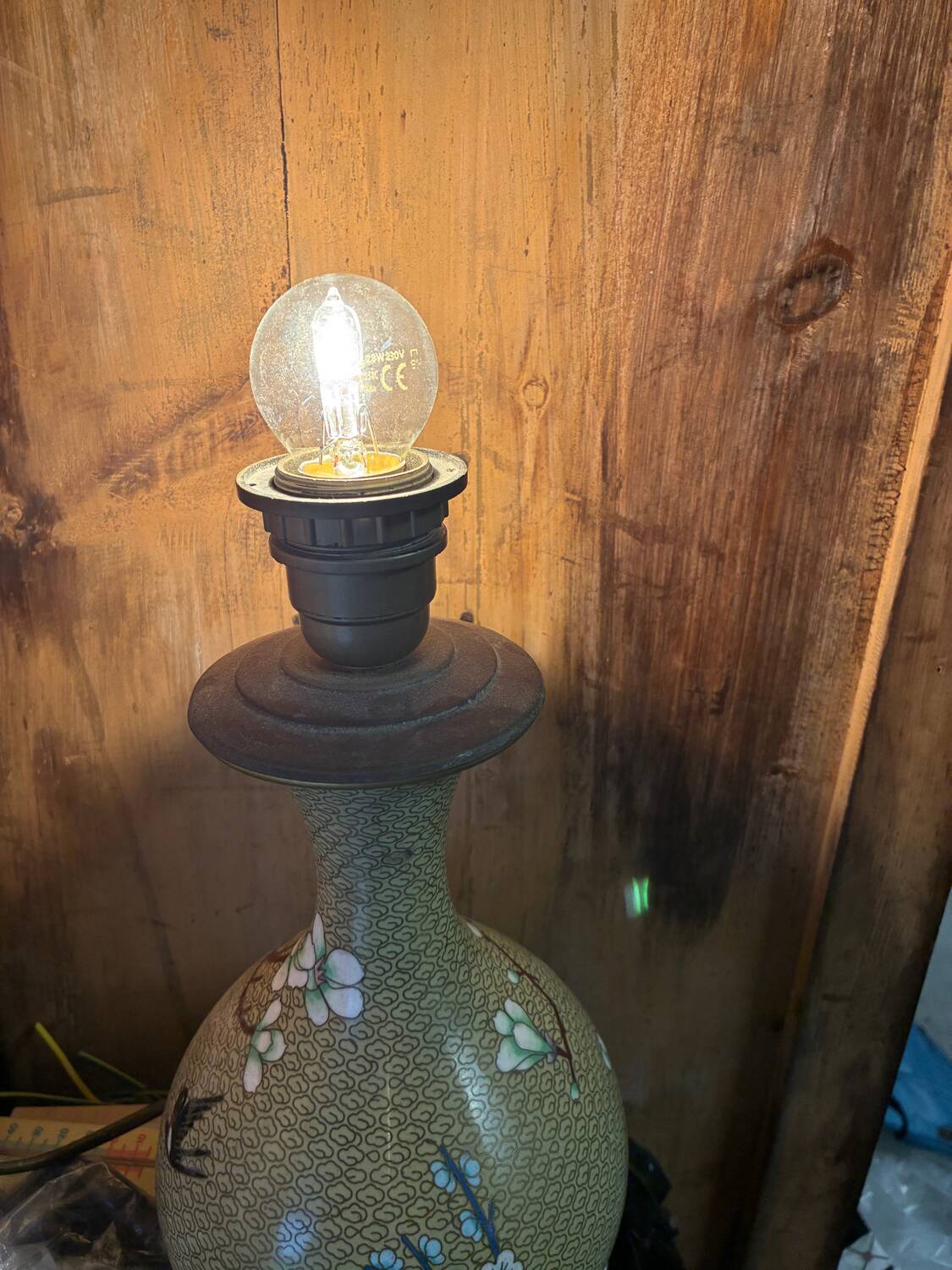 Chinese cloisonné lamp