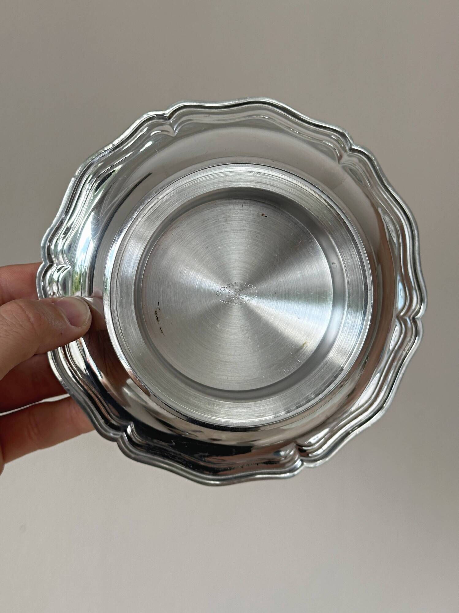 Silver-plated shell butter dish