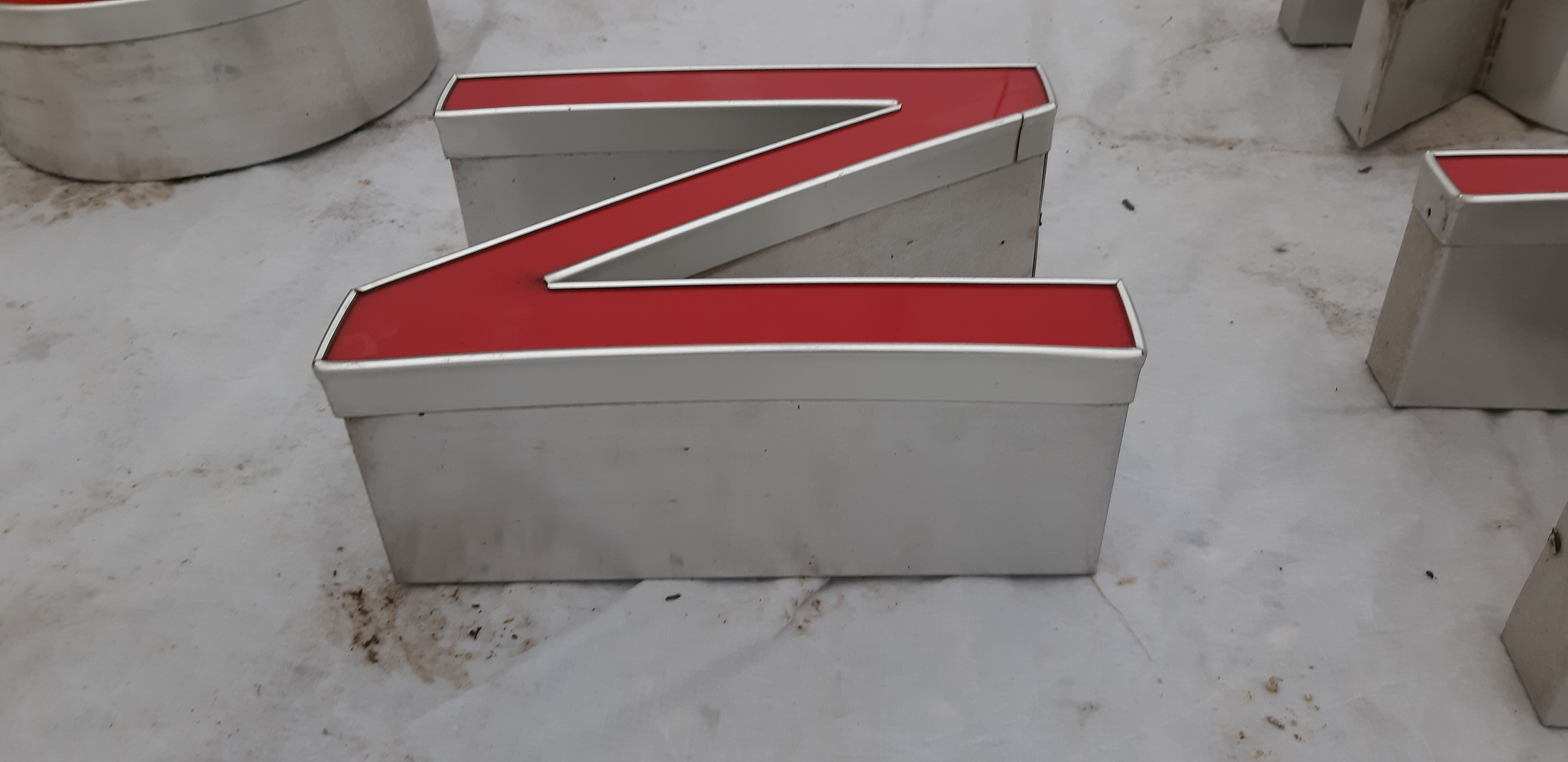 9 luminous industrial letters