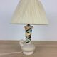 Ceramic lamp 60s and lampshade white wool