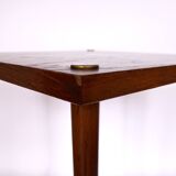 Teak wood side table with brass details