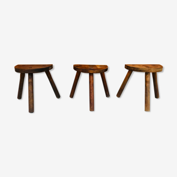 Set of 3 vintage tripod stools