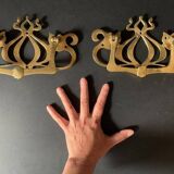 Large Art Nouveau gate handles in gilded brass/Arabesque handles