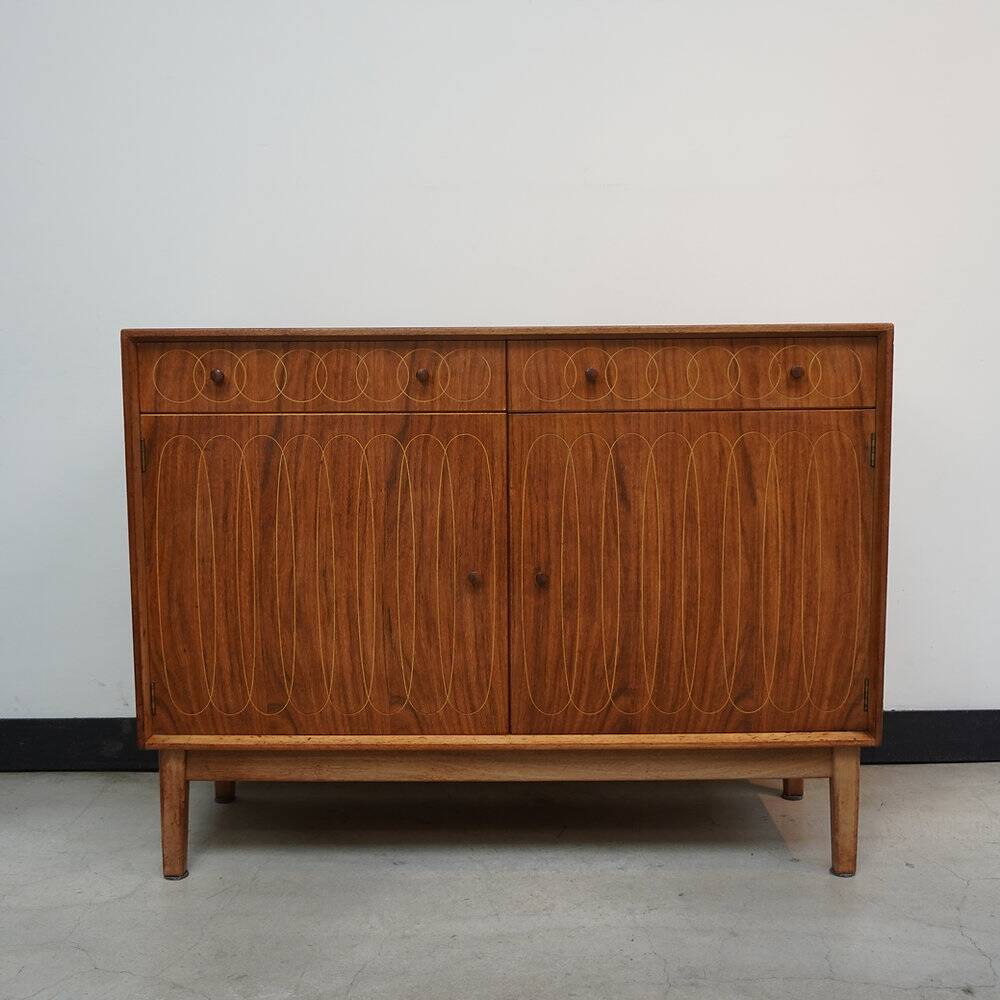 Mahogany Indian laurel wood sideboard by Gordon Russel, 1953