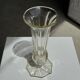 Art deco style flared neck pedestal vase in blown glass