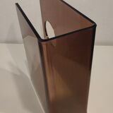 Smoked plexiglass magazine holder 70s.