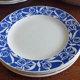 3 plates Digoin Sarreguemines Floral model