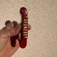 Art Deco knife rests (x6) – Red and gold glass, geometric