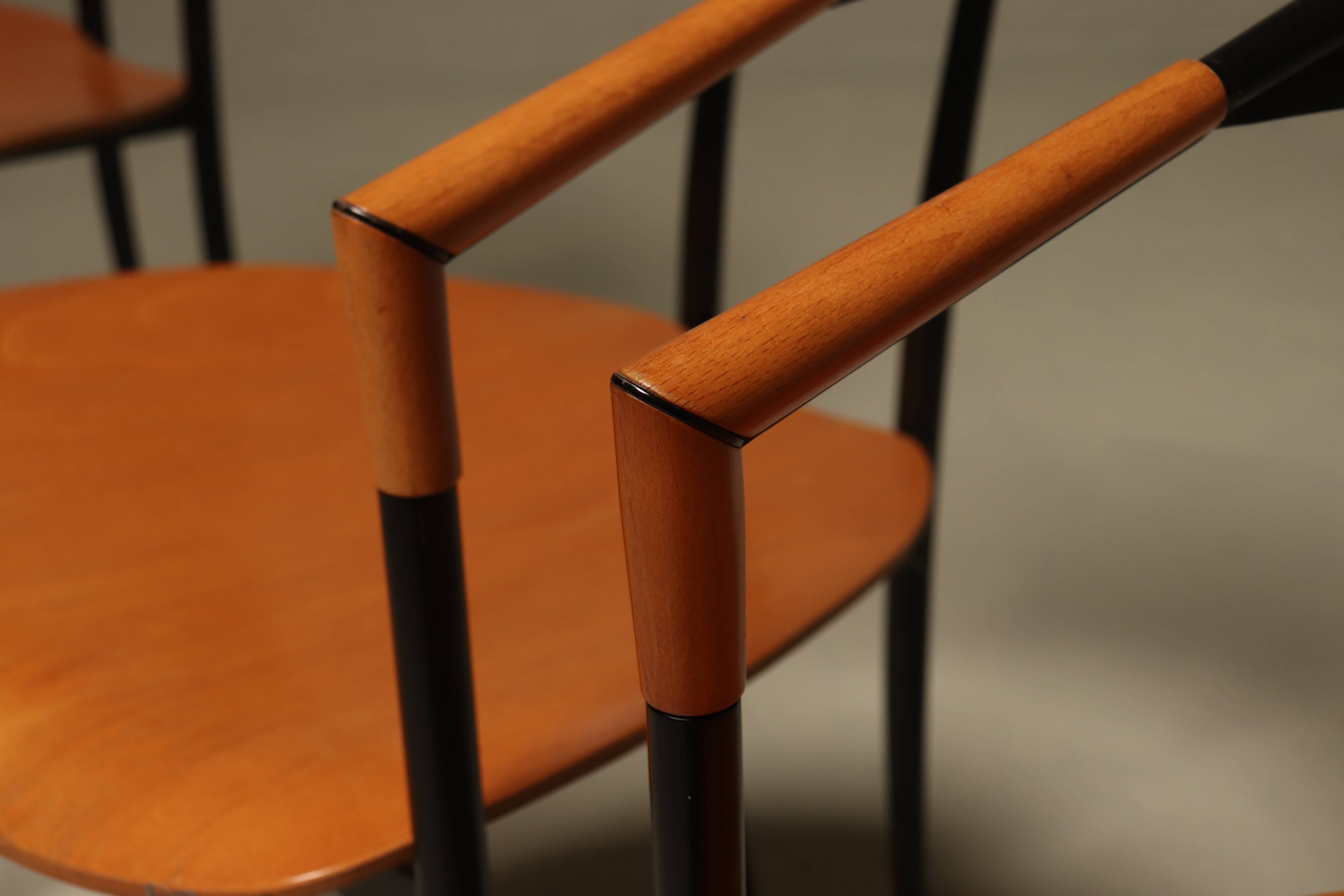 Set of 4 Post Modern Dining Chairs by Tetide Italy 1980s