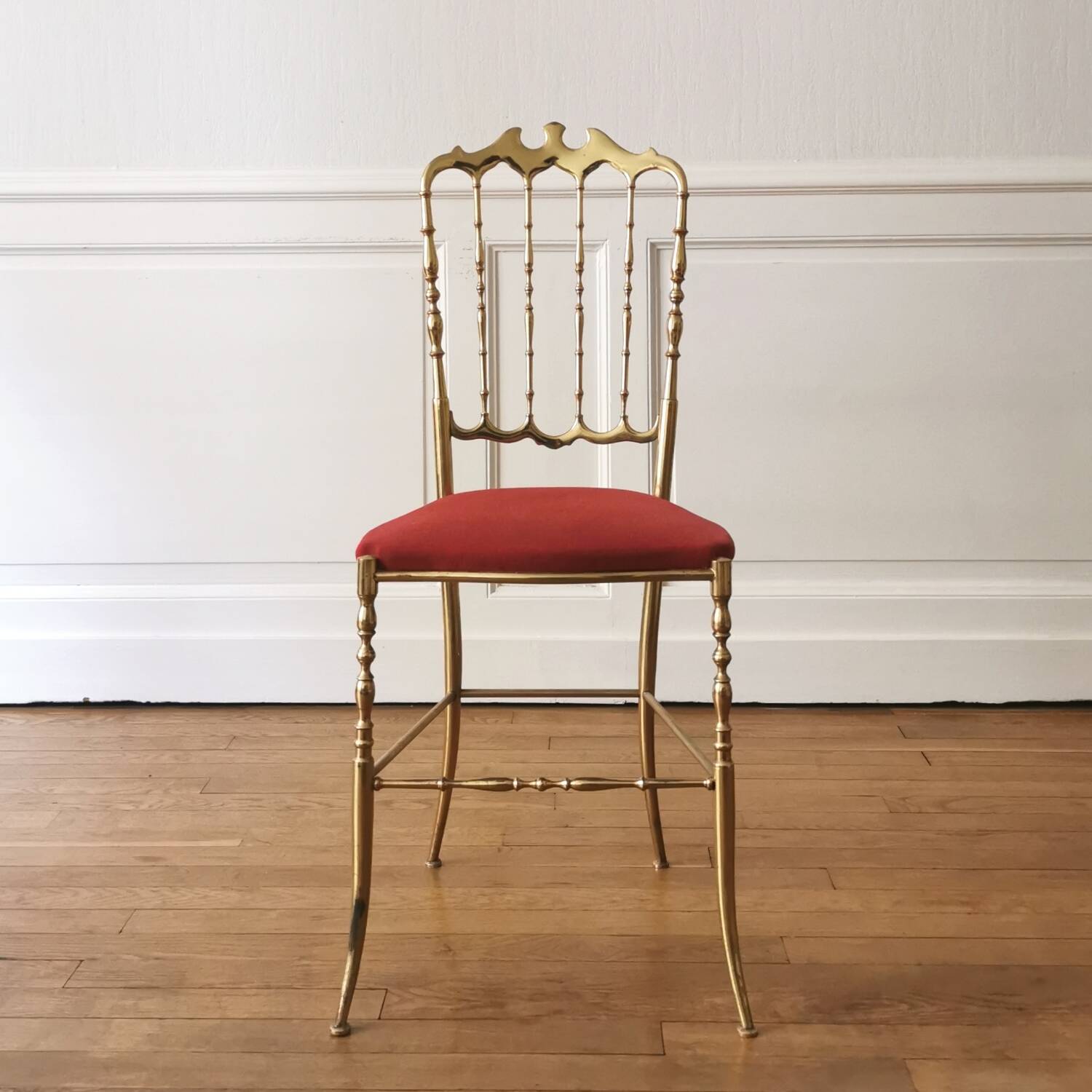 Chiavari chair in golden brass, 1950s