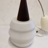 Suspension in opaline and teak scandinavian style