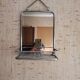 Barber mirror with shelf