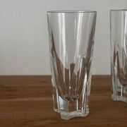 Set of 6 bistro glasses, possibly crystal, made in Italy.