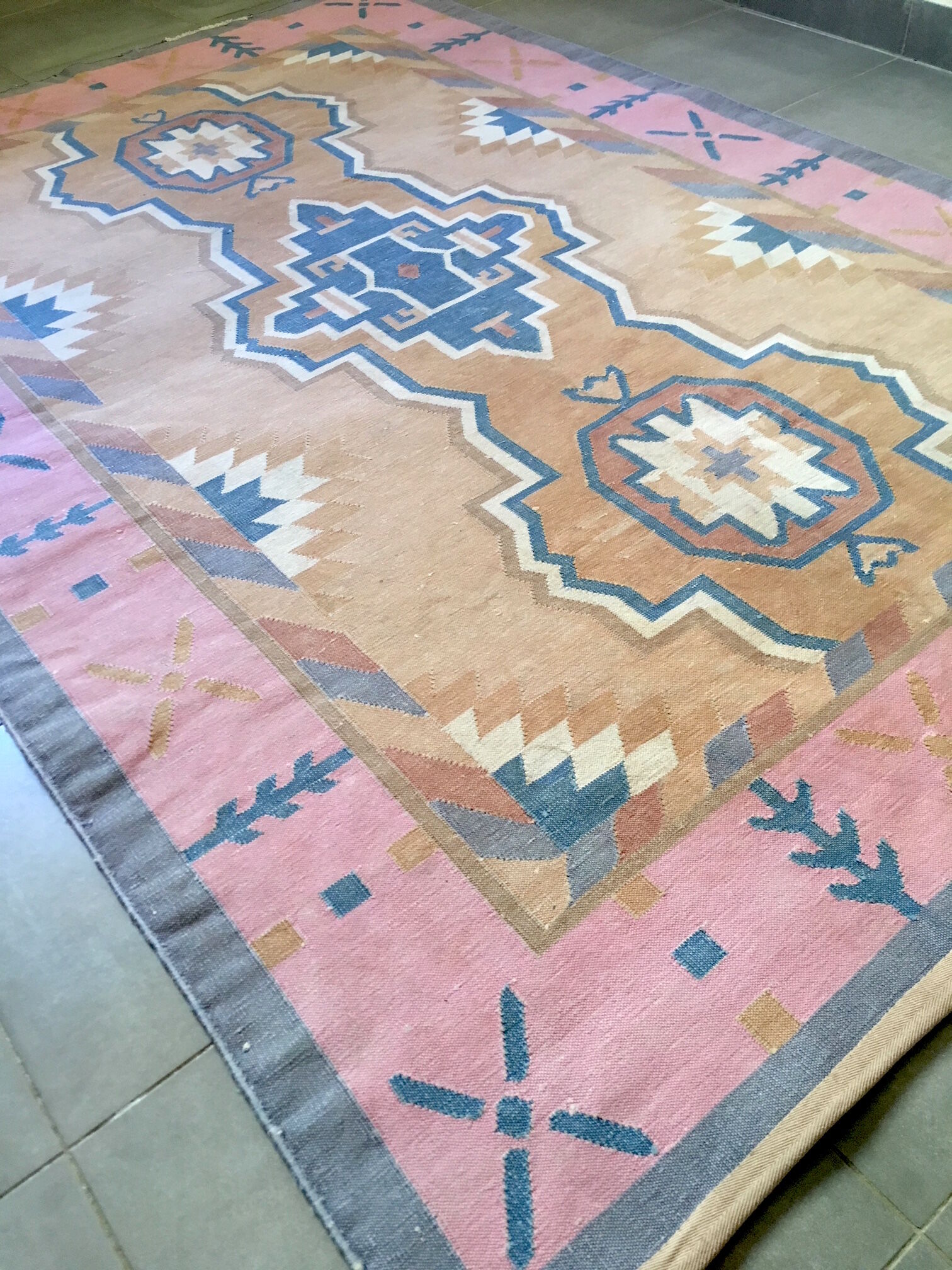 Kilim carpet pastel colors 125x187cm